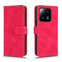 Leather Case Stands Flip Cover Holder L01Z for Xiaomi Mi 13 Pro 5G Hot Pink