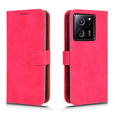 Leather Case Stands Flip Cover Holder L01Z for Xiaomi Mi 13T 5G Hot Pink