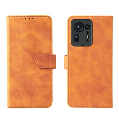 Leather Case Stands Flip Cover Holder L01Z for Xiaomi Mi Mix 4 5G Brown