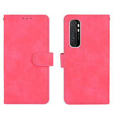 Leather Case Stands Flip Cover Holder L01Z for Xiaomi Mi Note 10 Lite Hot Pink