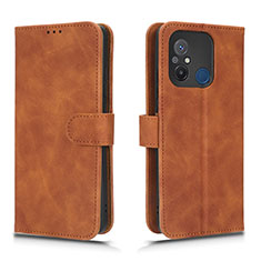 Leather Case Stands Flip Cover Holder L01Z for Xiaomi Poco C55 Brown