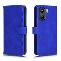 Leather Case Stands Flip Cover Holder L01Z for Xiaomi Poco C65 Blue