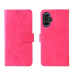 Leather Case Stands Flip Cover Holder L01Z for Xiaomi Poco F3 GT 5G Hot Pink