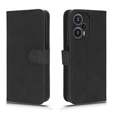 Leather Case Stands Flip Cover Holder L01Z for Xiaomi Poco F5 5G Black
