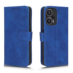 Leather Case Stands Flip Cover Holder L01Z for Xiaomi Poco F5 5G Blue