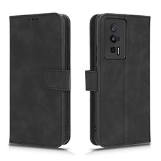 Leather Case Stands Flip Cover Holder L01Z for Xiaomi Poco F5 Pro 5G Black
