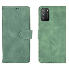 Leather Case Stands Flip Cover Holder L01Z for Xiaomi Poco M3 Green