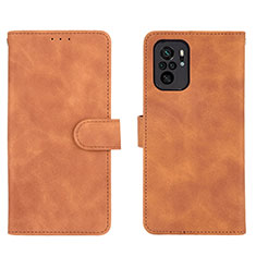 Leather Case Stands Flip Cover Holder L01Z for Xiaomi Poco M5S Brown
