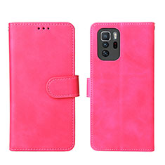 Leather Case Stands Flip Cover Holder L01Z for Xiaomi Poco X3 GT 5G Hot Pink