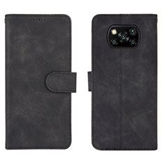 Leather Case Stands Flip Cover Holder L01Z for Xiaomi Poco X3 Pro Black