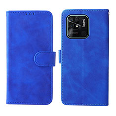 Leather Case Stands Flip Cover Holder L01Z for Xiaomi Redmi 10 Power Blue