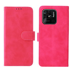 Leather Case Stands Flip Cover Holder L01Z for Xiaomi Redmi 10 Power Hot Pink