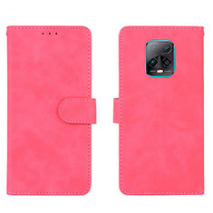 Leather Case Stands Flip Cover Holder L01Z for Xiaomi Redmi 10X Pro 5G Hot Pink