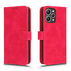 Leather Case Stands Flip Cover Holder L01Z for Xiaomi Redmi 12 4G Hot Pink