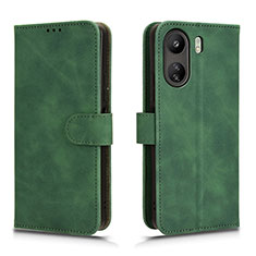 Leather Case Stands Flip Cover Holder L01Z for Xiaomi Redmi 13C Green