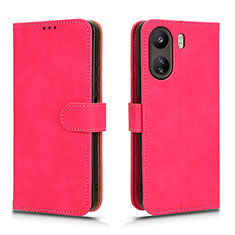 Leather Case Stands Flip Cover Holder L01Z for Xiaomi Redmi 13C Hot Pink
