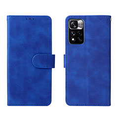 Leather Case Stands Flip Cover Holder L01Z for Xiaomi Redmi Note 11 Pro+ Plus 5G Blue