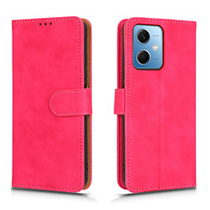 Leather Case Stands Flip Cover Holder L01Z for Xiaomi Redmi Note 12 5G Hot Pink