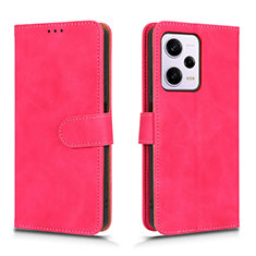 Leather Case Stands Flip Cover Holder L01Z for Xiaomi Redmi Note 12 Pro 5G Hot Pink