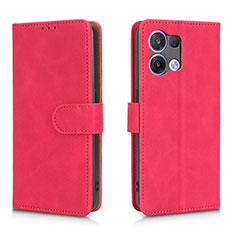 Leather Case Stands Flip Cover Holder L01Z for Xiaomi Redmi Note 13 5G Hot Pink