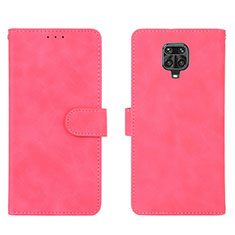 Leather Case Stands Flip Cover Holder L01Z for Xiaomi Redmi Note 9 Pro Hot Pink