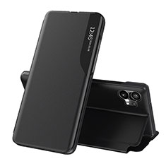 Leather Case Stands Flip Cover Holder L02 for Nothing Phone 1 Black