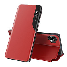Leather Case Stands Flip Cover Holder L02 for Nothing Phone 1 Red