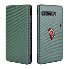 Leather Case Stands Flip Cover Holder L02Z for Asus ROG Phone 3 Green