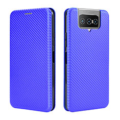Leather Case Stands Flip Cover Holder L02Z for Asus Zenfone 7 Pro ZS671KS Blue