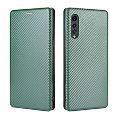 Leather Case Stands Flip Cover Holder L02Z for LG Velvet 5G Green