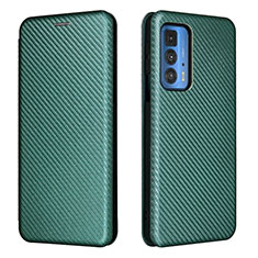 Leather Case Stands Flip Cover Holder L02Z for Motorola Moto Edge 20 Pro 5G Green