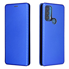 Leather Case Stands Flip Cover Holder L02Z for Motorola Moto Edge (2021) 5G Blue