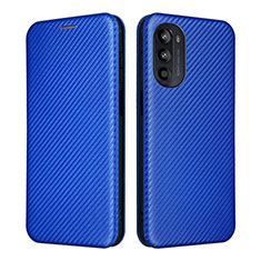 Leather Case Stands Flip Cover Holder L02Z for Motorola Moto Edge (2022) 5G Blue