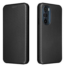 Leather Case Stands Flip Cover Holder L02Z for Motorola Moto Edge 30 Pro 5G Black