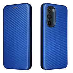 Leather Case Stands Flip Cover Holder L02Z for Motorola Moto Edge Plus (2022) 5G Blue