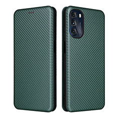 Leather Case Stands Flip Cover Holder L02Z for Motorola Moto G 5G (2022) Green