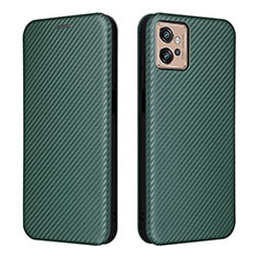 Leather Case Stands Flip Cover Holder L02Z for Motorola Moto G32 Green