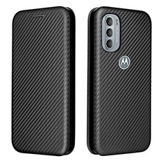 Leather Case Stands Flip Cover Holder L02Z for Motorola Moto G41 Black