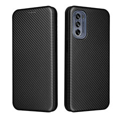 Leather Case Stands Flip Cover Holder L02Z for Motorola Moto G62 5G Black