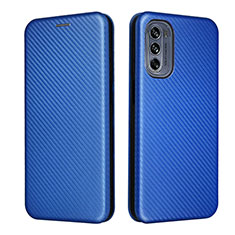 Leather Case Stands Flip Cover Holder L02Z for Motorola Moto G62 5G Blue