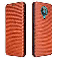 Leather Case Stands Flip Cover Holder L02Z for Nokia 6.3 Brown