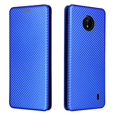 Leather Case Stands Flip Cover Holder L02Z for Nokia C10 Blue