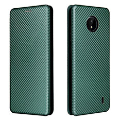 Leather Case Stands Flip Cover Holder L02Z for Nokia C10 Green