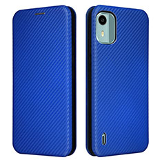 Leather Case Stands Flip Cover Holder L02Z for Nokia C12 Blue