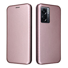 Leather Case Stands Flip Cover Holder L02Z for OnePlus Nord N300 5G Rose Gold