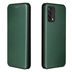 Leather Case Stands Flip Cover Holder L02Z for Oppo A74 4G Green