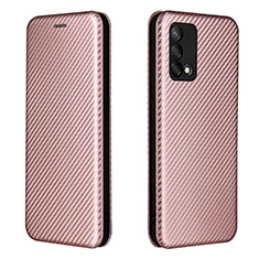 Leather Case Stands Flip Cover Holder L02Z for Oppo A74 4G Rose Gold