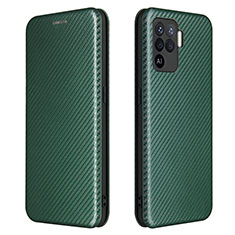 Leather Case Stands Flip Cover Holder L02Z for Oppo A94 4G Green