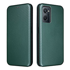 Leather Case Stands Flip Cover Holder L02Z for Oppo A96 4G Green