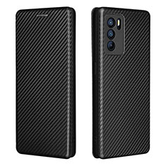 Leather Case Stands Flip Cover Holder L02Z for Oppo Reno6 Pro 5G India Black